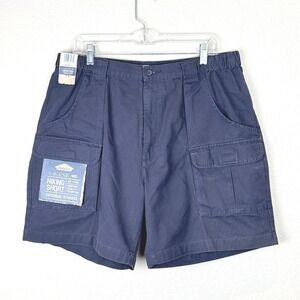 Savane Mens Navy Blue Hiking Cargo Shorts Pockets Khakis Size 38